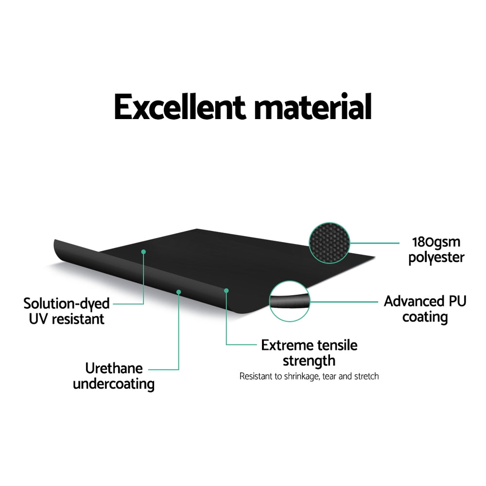 Instahut Side Awning Sun Shade Outdoor Retractable Privacy Screen 2X3M Black X2 3