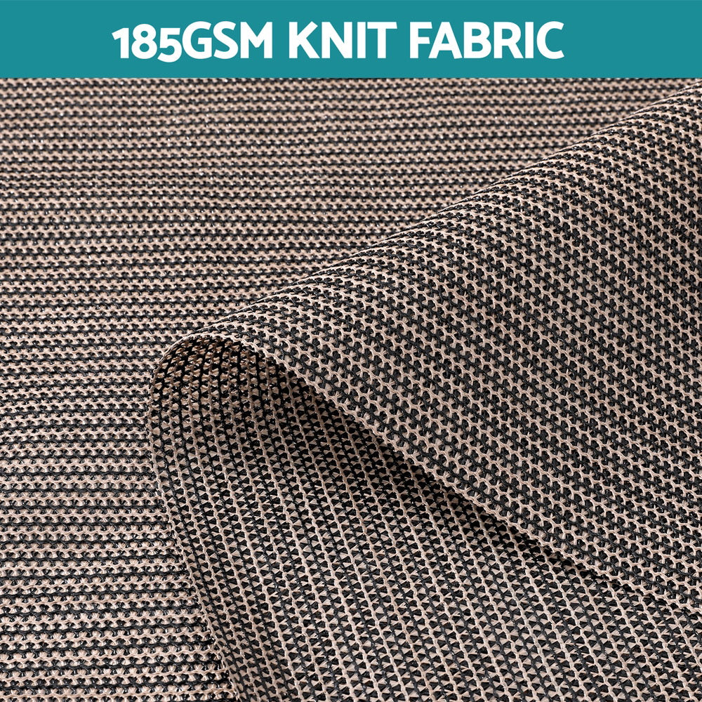 Instahut 3X2.5M Outdoor Blinds Awning Roll Down Retractable Knit Fabric Outdoor Blinds Window Shade Brown 6