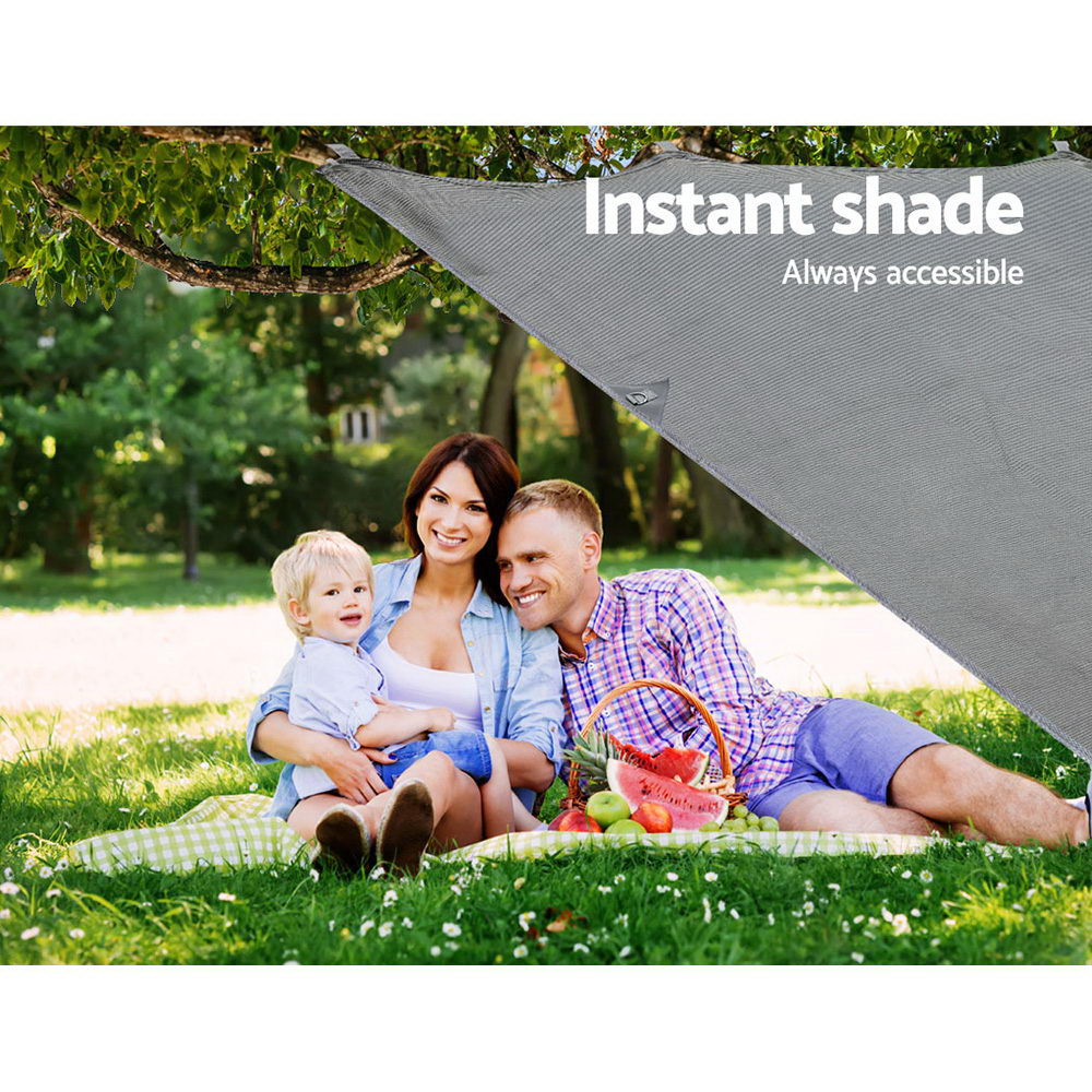 Caravan Privacy Screen Roll Out Awning 3.4x1.95M End Wall Side Sun Shade Grey 5