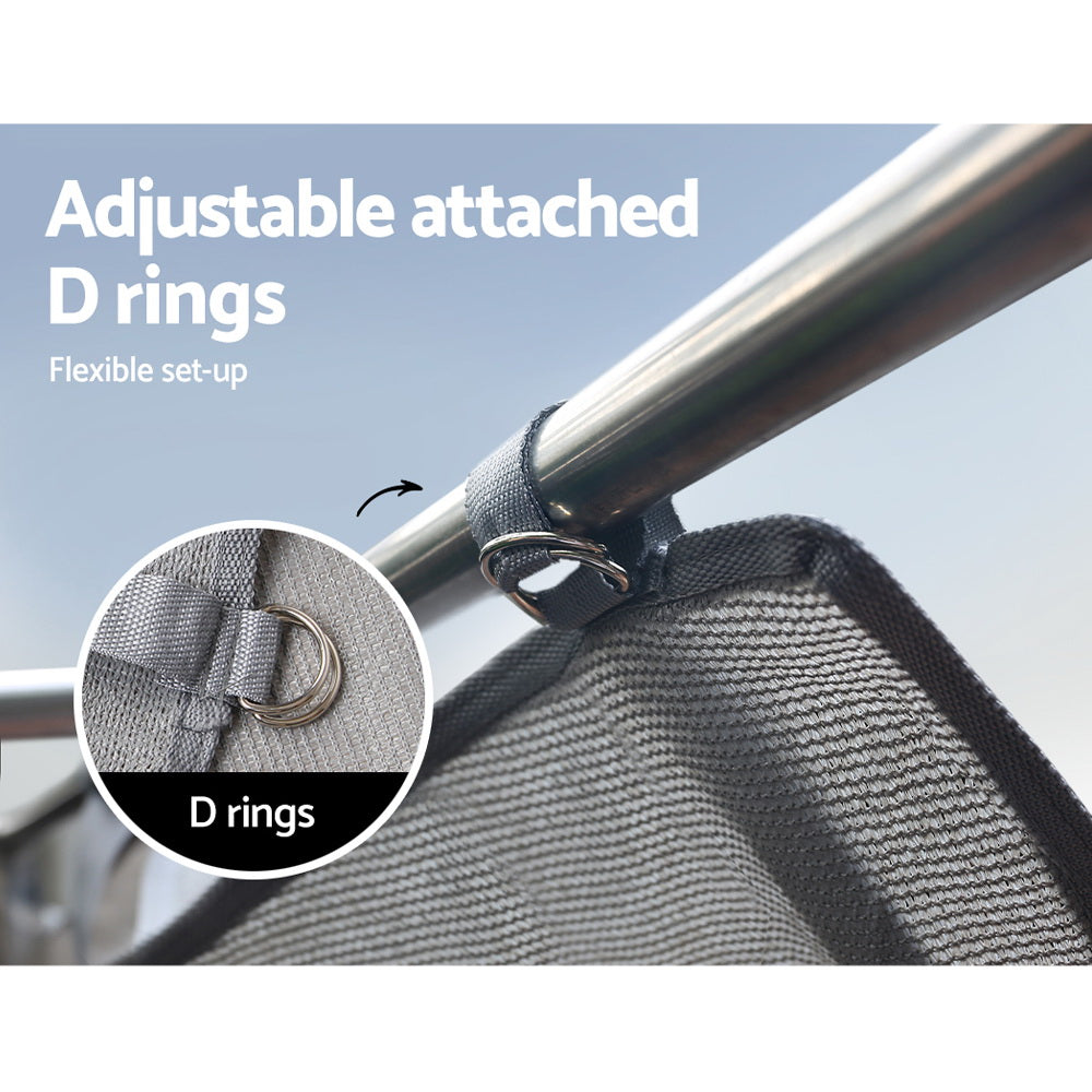 Caravan Privacy Screen Roll Out Awning 3.7X1.95M End Wall Side Sun Shade Grey 4