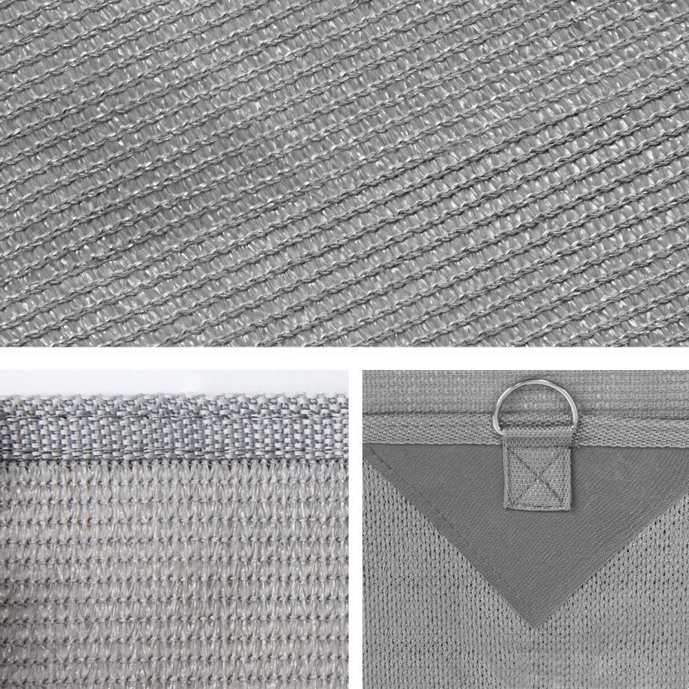 Caravan Privacy Screen Roll Out Awning 4.6x1.95M End Wall Side Sun Shade Grey 3