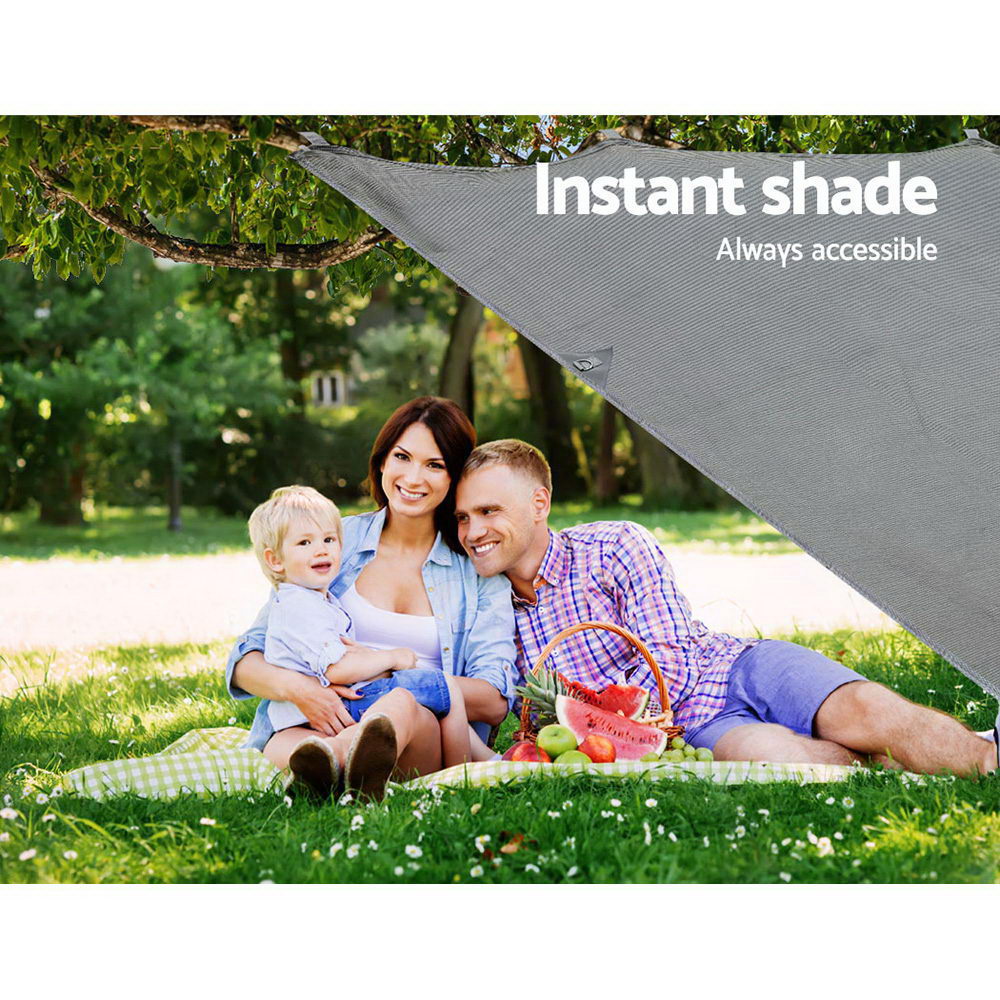 Caravan Privacy Screen Roll Out Awning 4.6x1.95M End Wall Side Sun Shade Grey 5