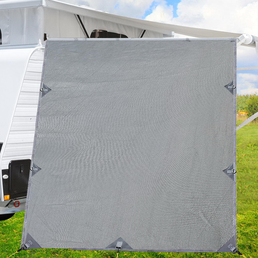 Caravan Privacy Screen Roll Out Awning 2.1x1.8M Sun Shade Pop Top End Wall Grey 7