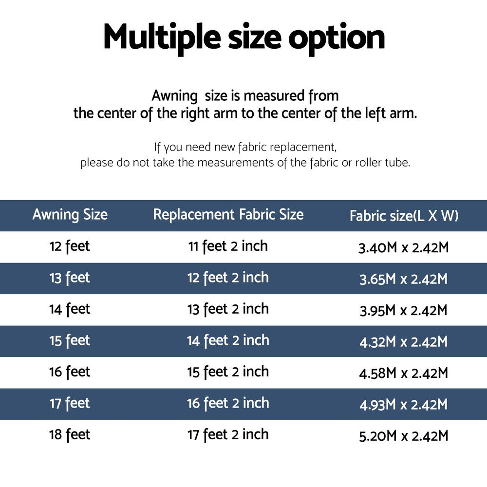 Weisshorn 12ft Caravan Awning RV Replacement Fabric 3.40M x 2.42M 7