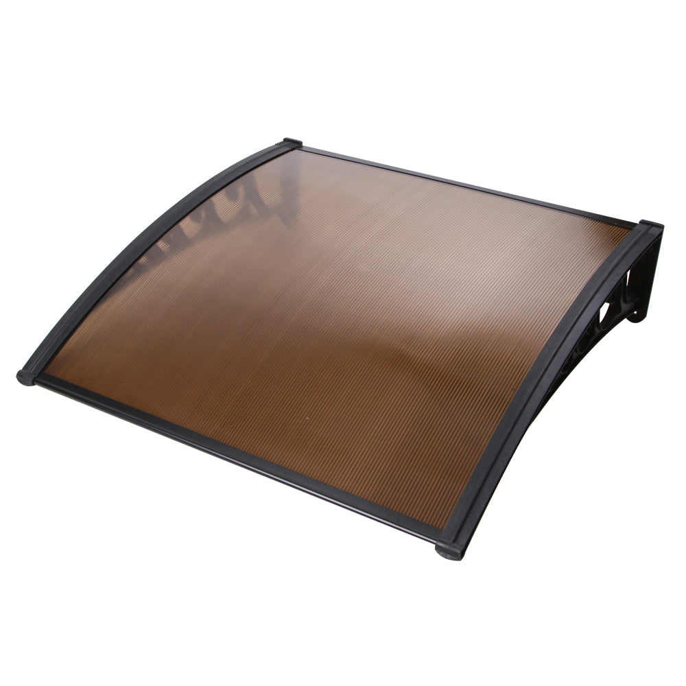 Instahut Window Door Awning 1mx1m Brown 8