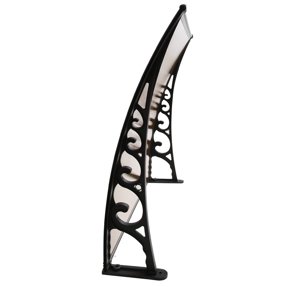 Instahut Window Awning Door Canopy 1m x 2m Brown 3