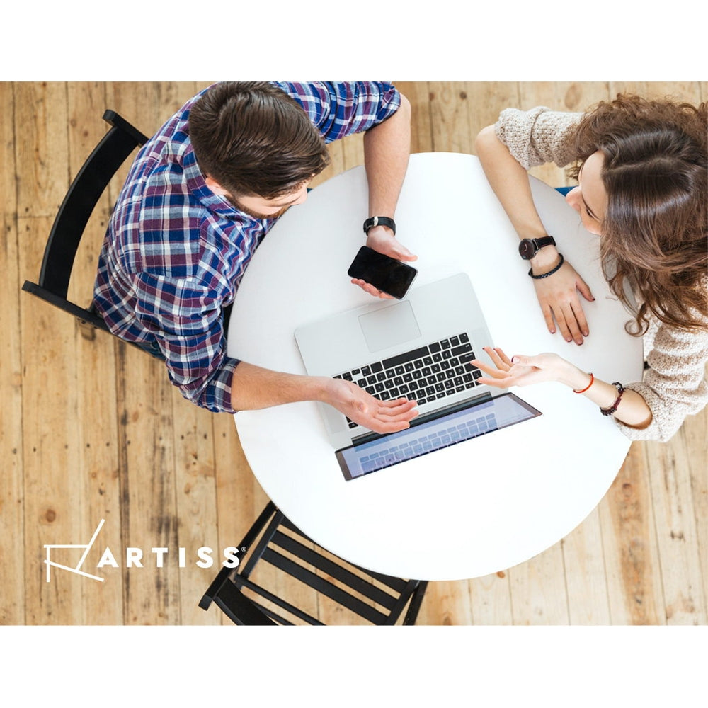 Artiss Dining Table Round White 4 Seater 90CM 6