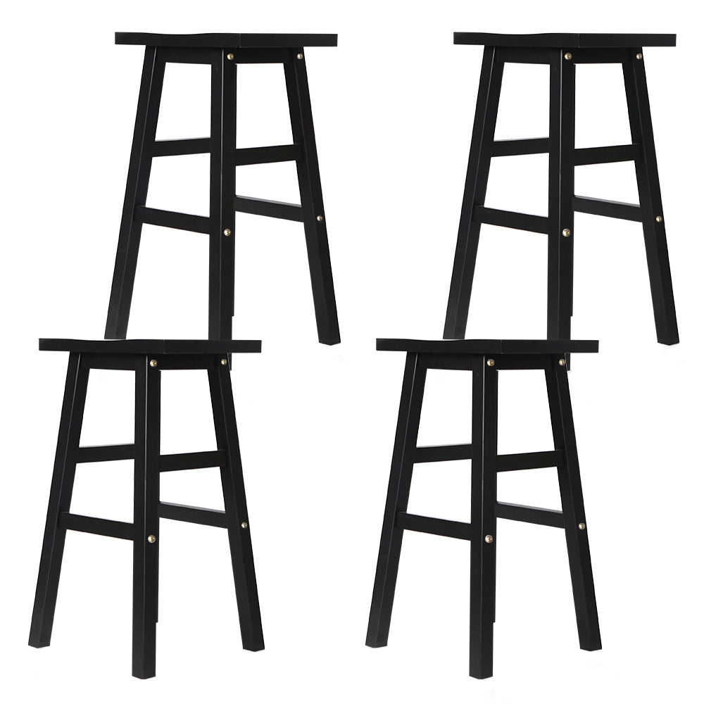 Artiss Bar Stools Kitchen Counter Stools Wooden Chairs Black x4 3