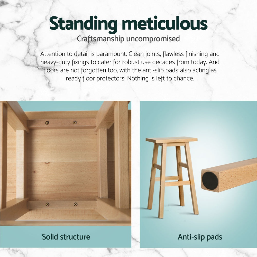 Artiss 4x Bar Stools Kitchen Chairs Wooden Nature 6