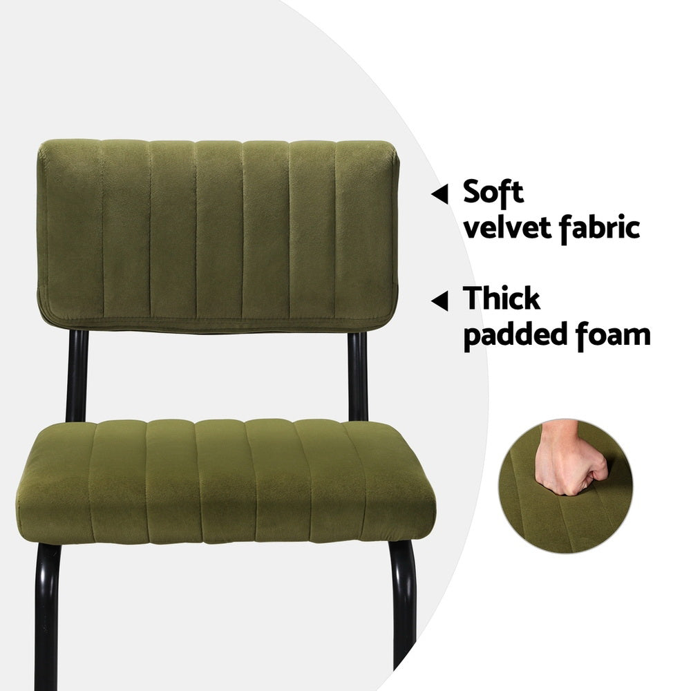Artiss 4x Bar Stools Velvet Chairs Green 4