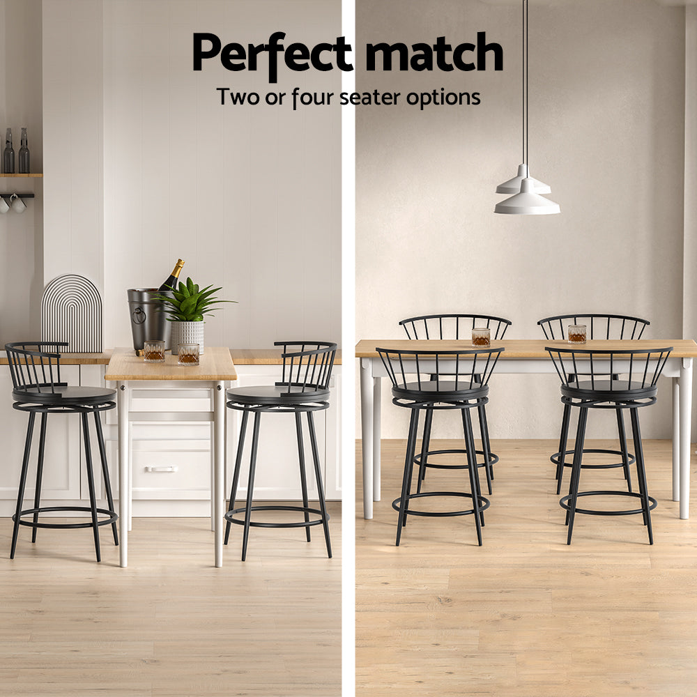 Artiss 2x Bar Stools Swivel Metal Chairs 6