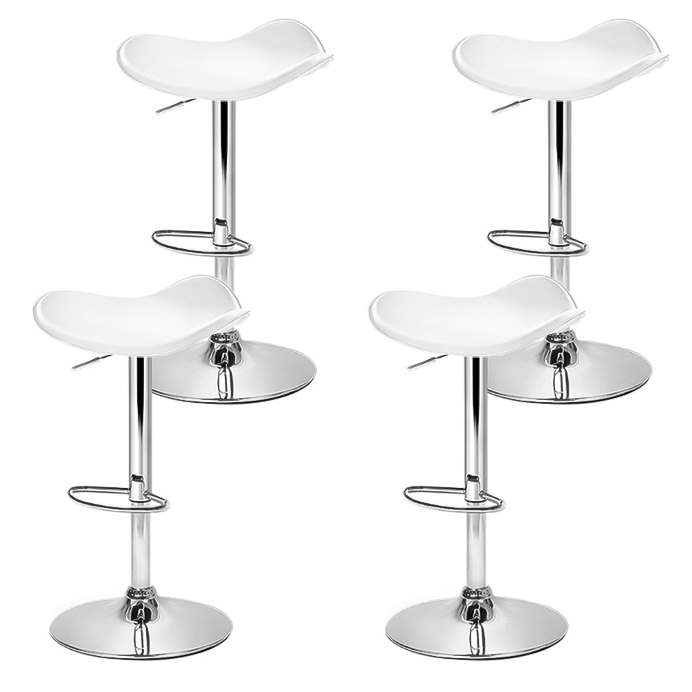 Artiss 4x Bar Stools Leather Gas Lift Chair White 3