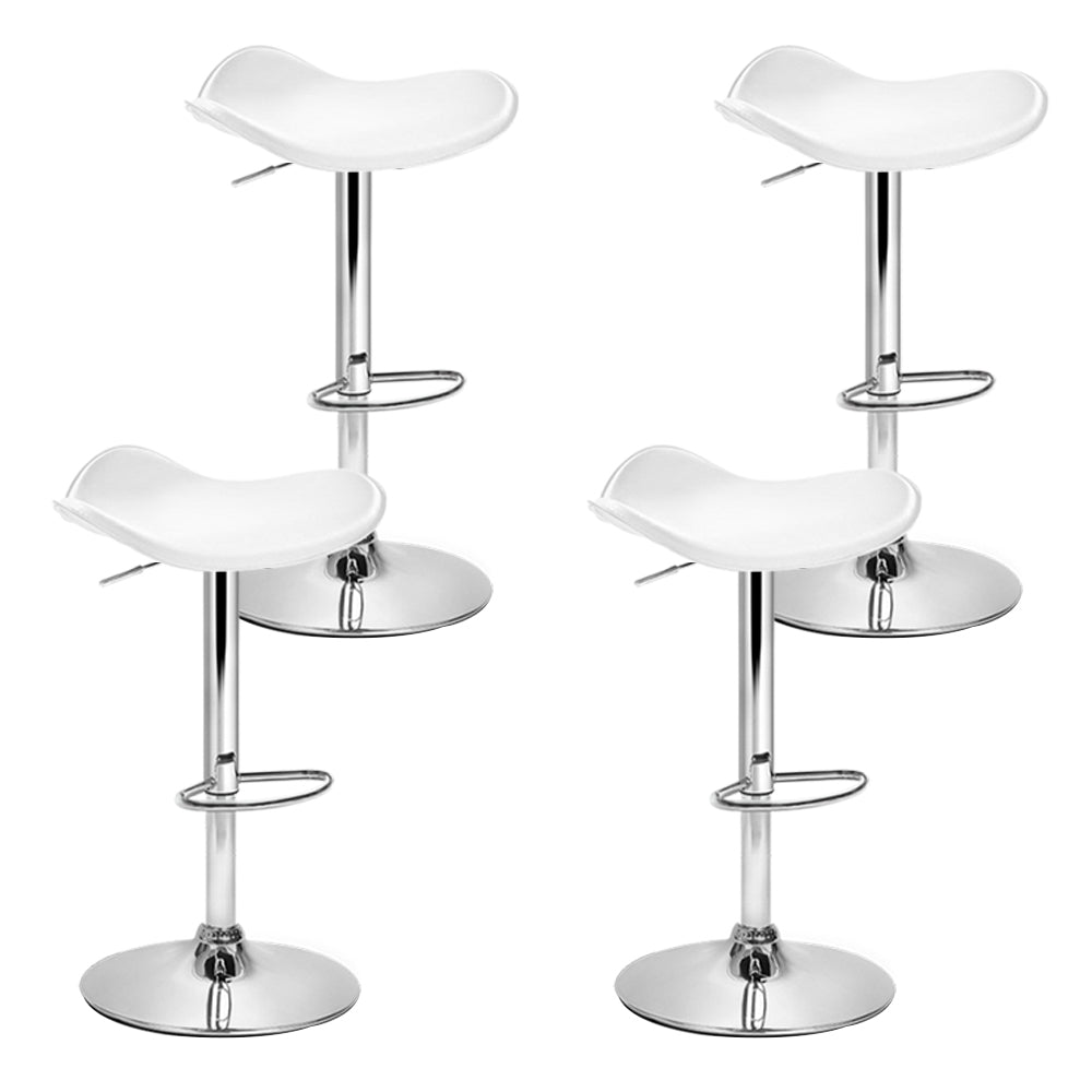 Artiss 4x Bar Stools Leather Gas Lift Chair White 7