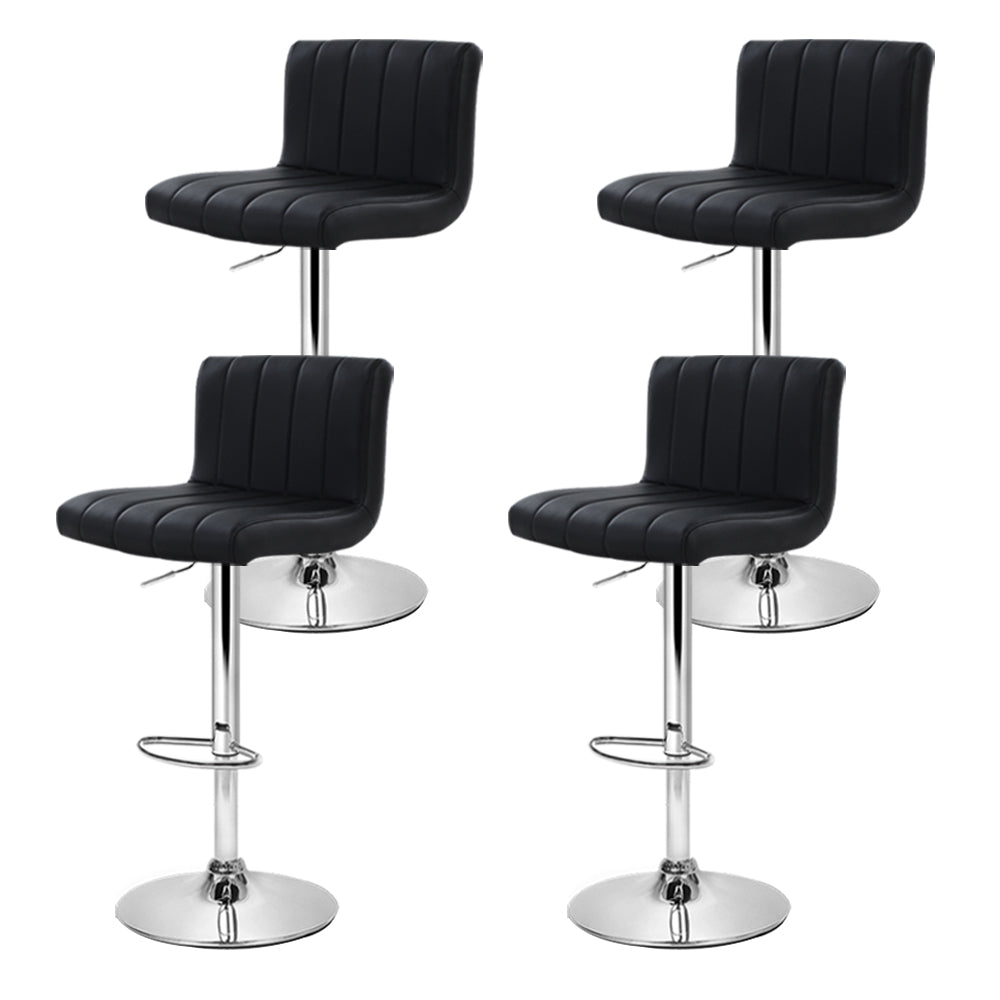 Artiss 4x Bar Stools Gas Lift Leather Black 3