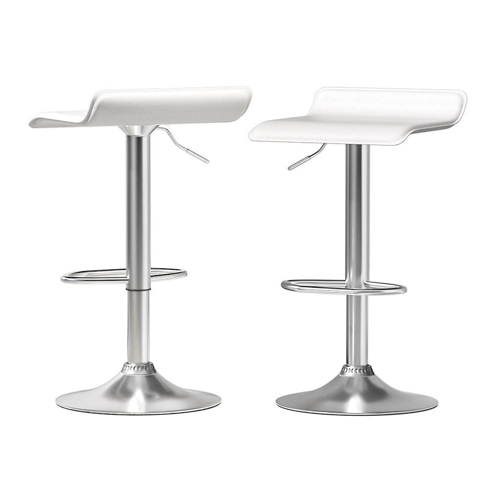 Artiss 2x Bar Stools Faux Leather Chair White 7