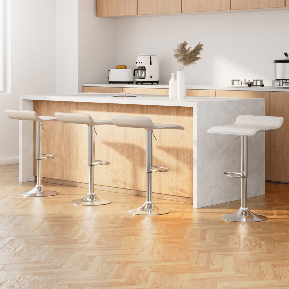 Artiss 4x Bar Stools Faux Leather Chair White