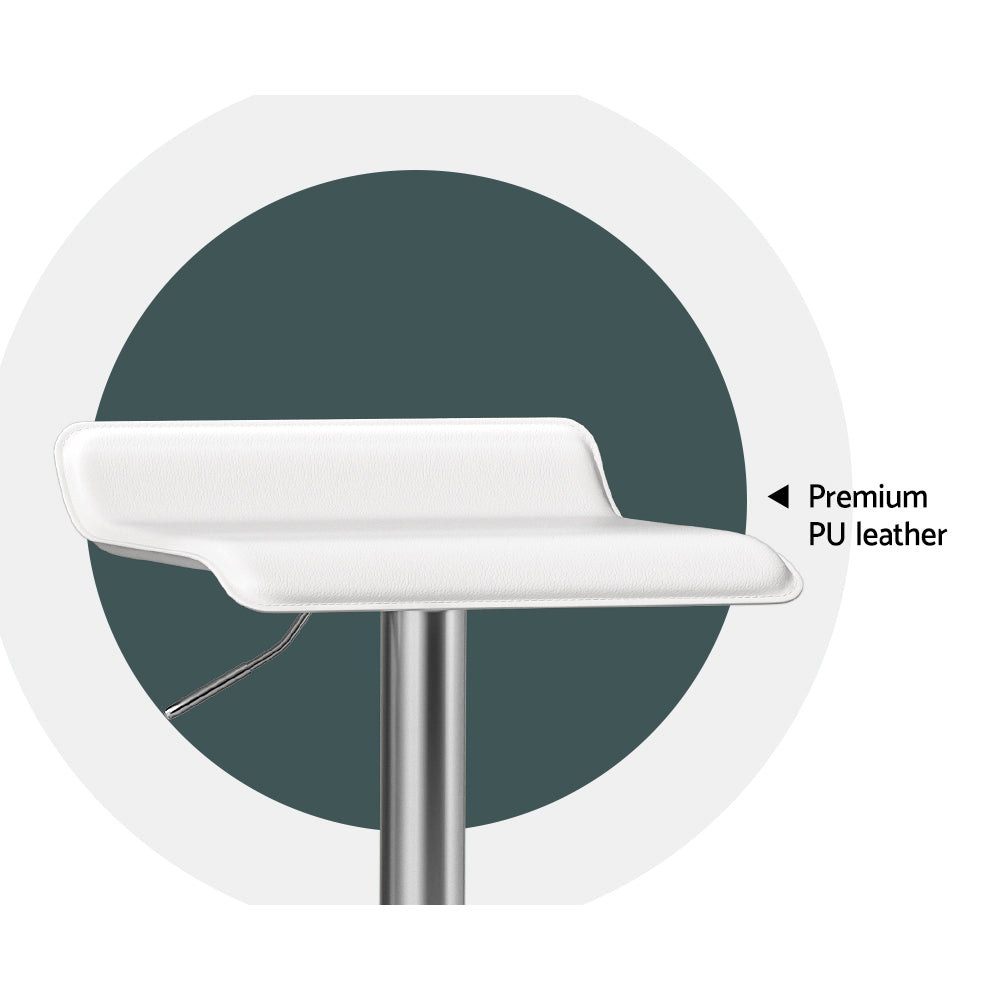 Artiss 4x Bar Stools Faux Leather Chair White 3