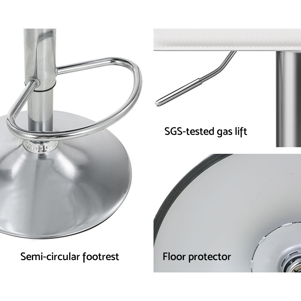 Artiss 4x Bar Stools Faux Leather Chair White 6