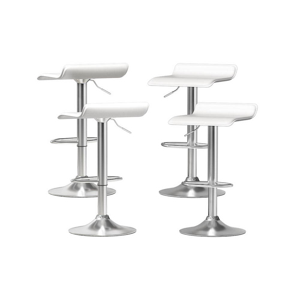 Artiss 4x Bar Stools Faux Leather Chair White 7