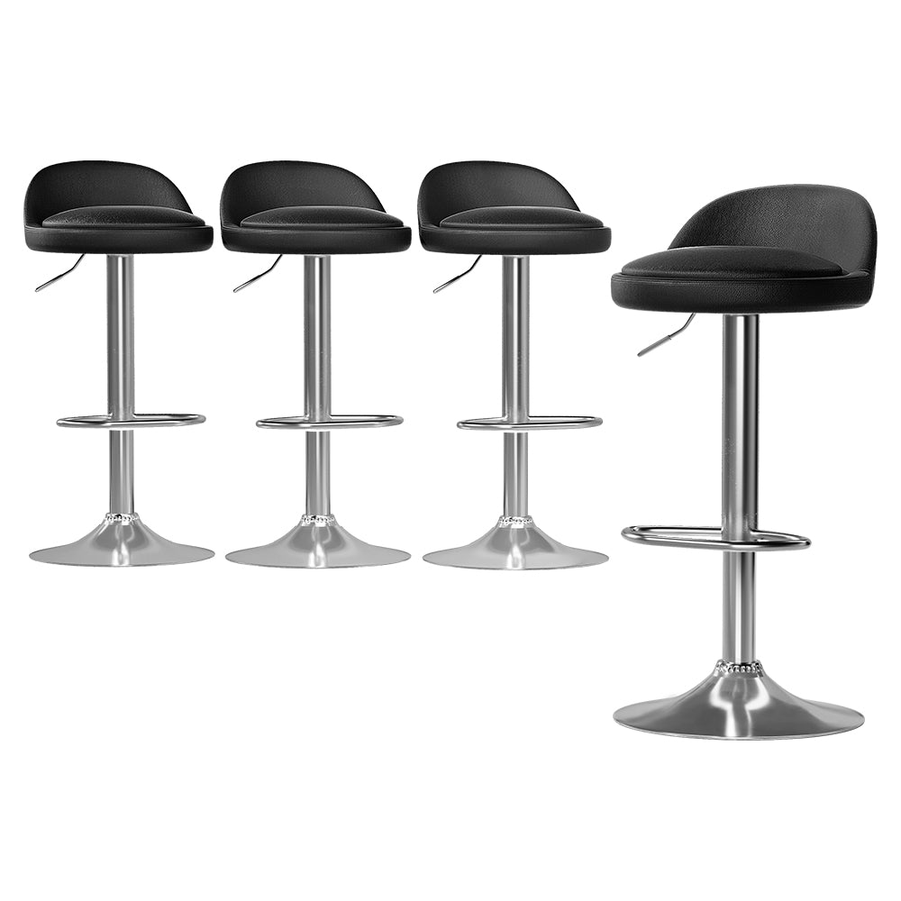 Artiss 4x Bar Stools PU Leather Gas Lift Black 8