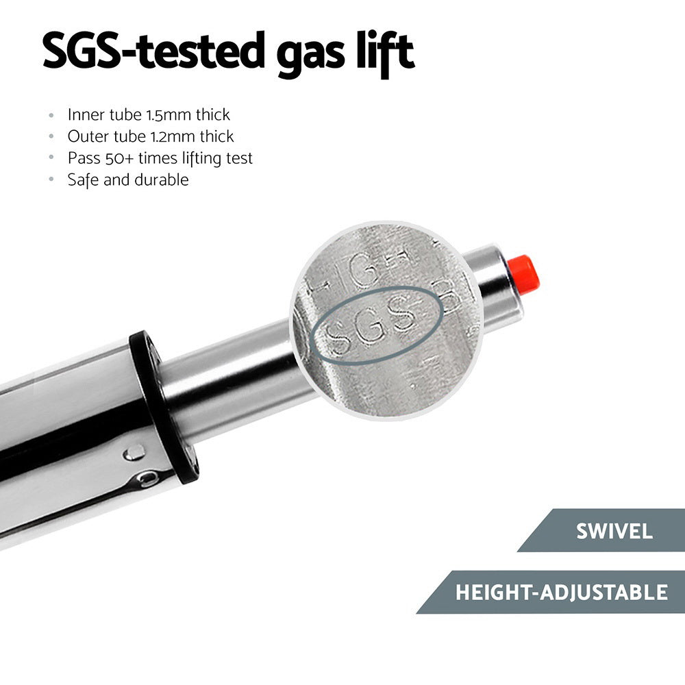 Artiss 1x Leather Bar Stools Swivel Adjustable Gas Lift PU Counter Chairs Black 6