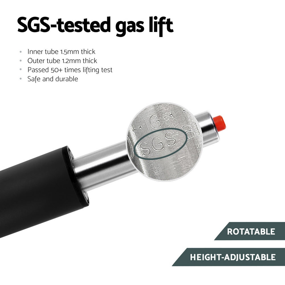 Artiss 2x Bar Stools Vintage Leather Gas Lift Grey 6