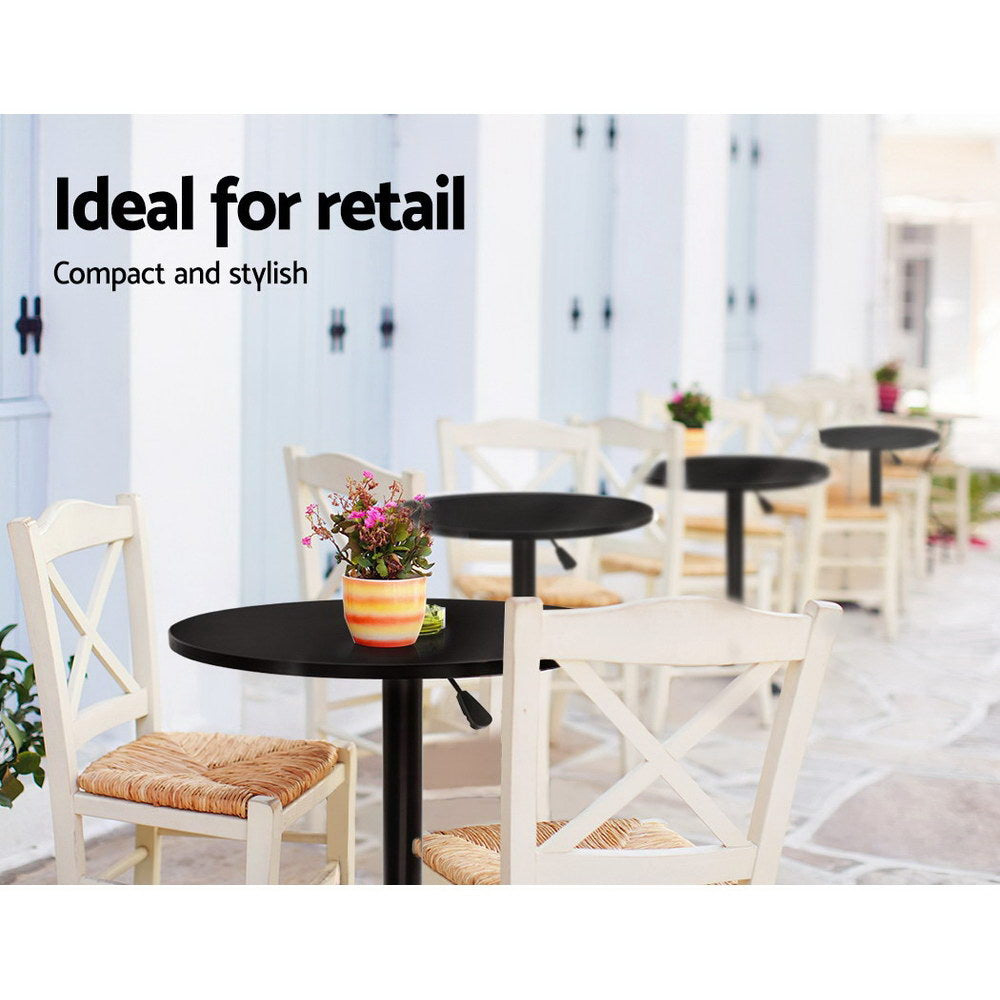 Artiss Bar Table Gas Lift Round Black 5