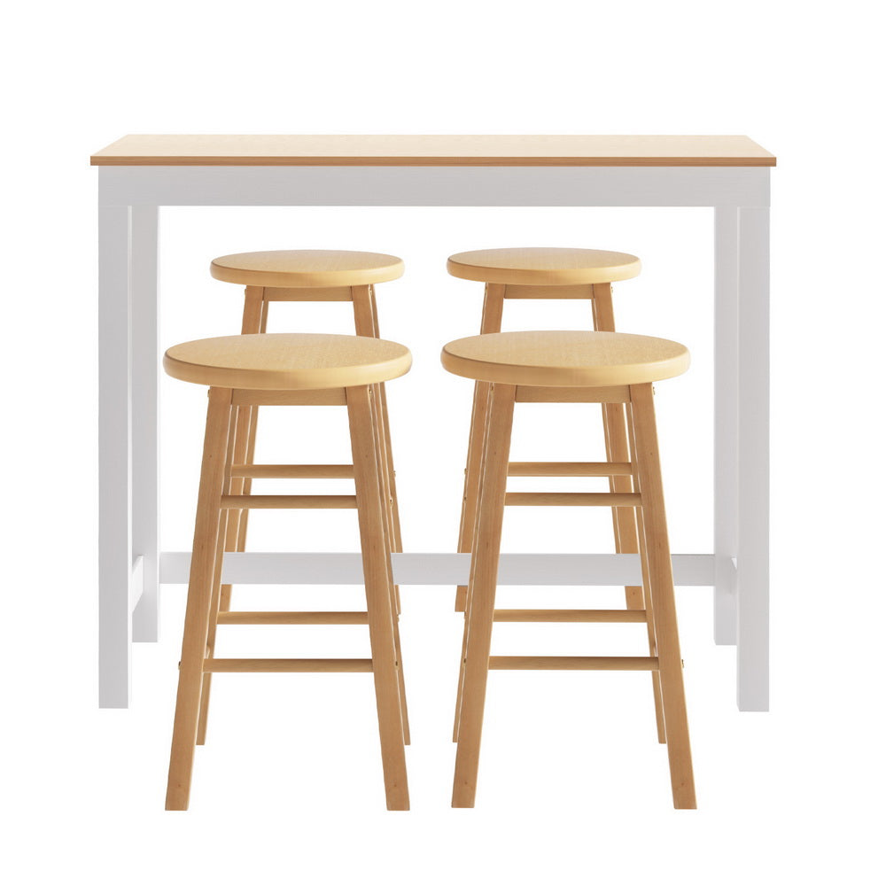 Artiss Bar Table and Stools Set Dining Desk Kitchen Chairs Cafe Pub 4
