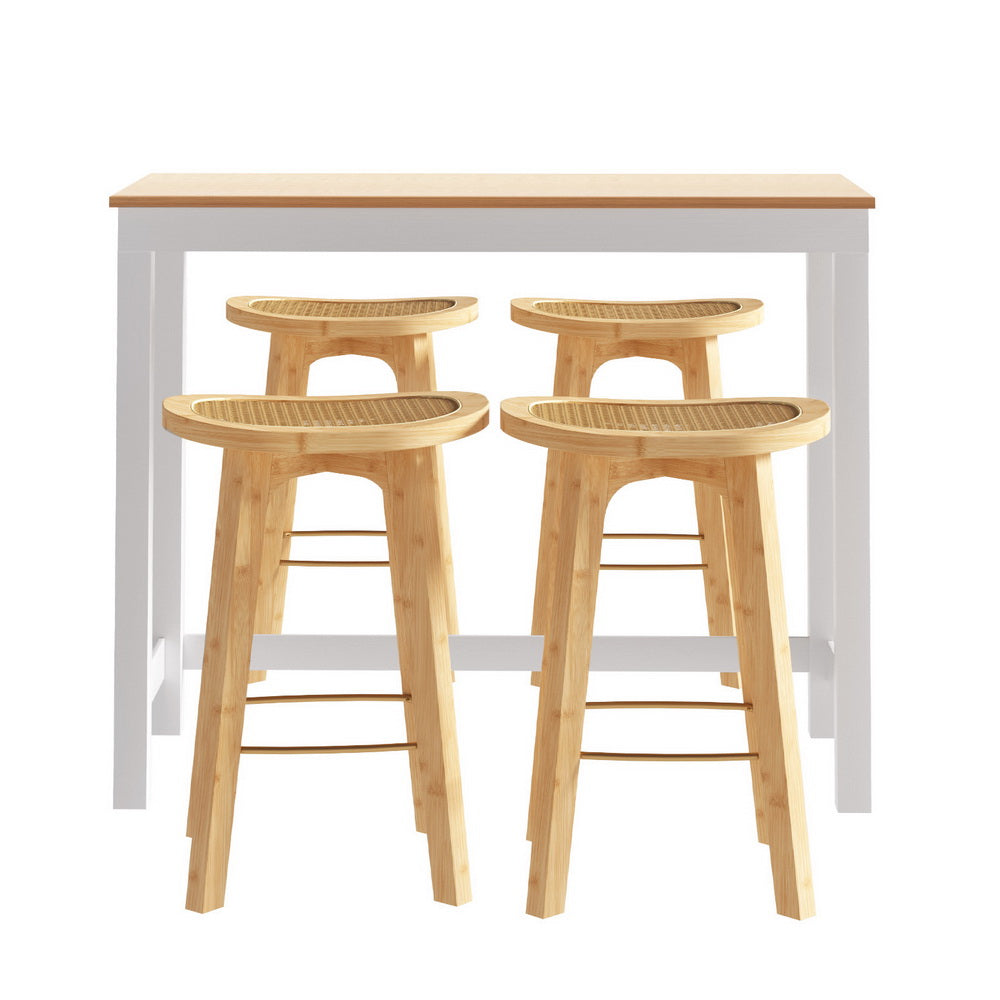 Artiss Bar Table and Stools Set Dining Desk Kitchen Chairs Cafe Pub 4