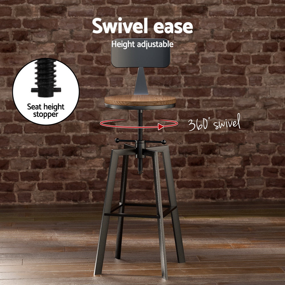 Artiss Bar Table and Stools Set Dining Desk Industrial Kitchen Chairs Cafe Pub 5