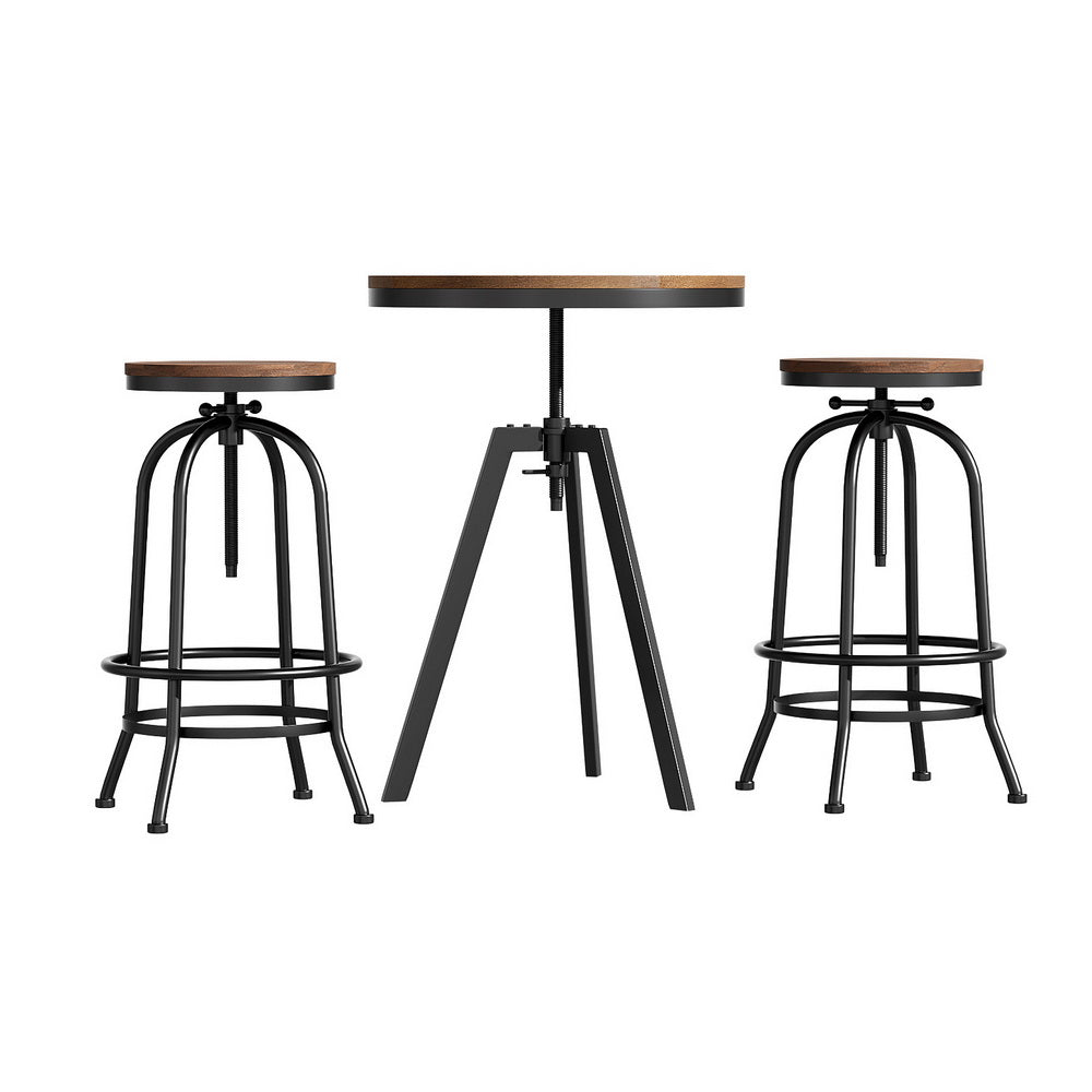 Artiss Bar Table Stools Set Dining Desk Industrial Kitchen Chairs Cafe Pub 3