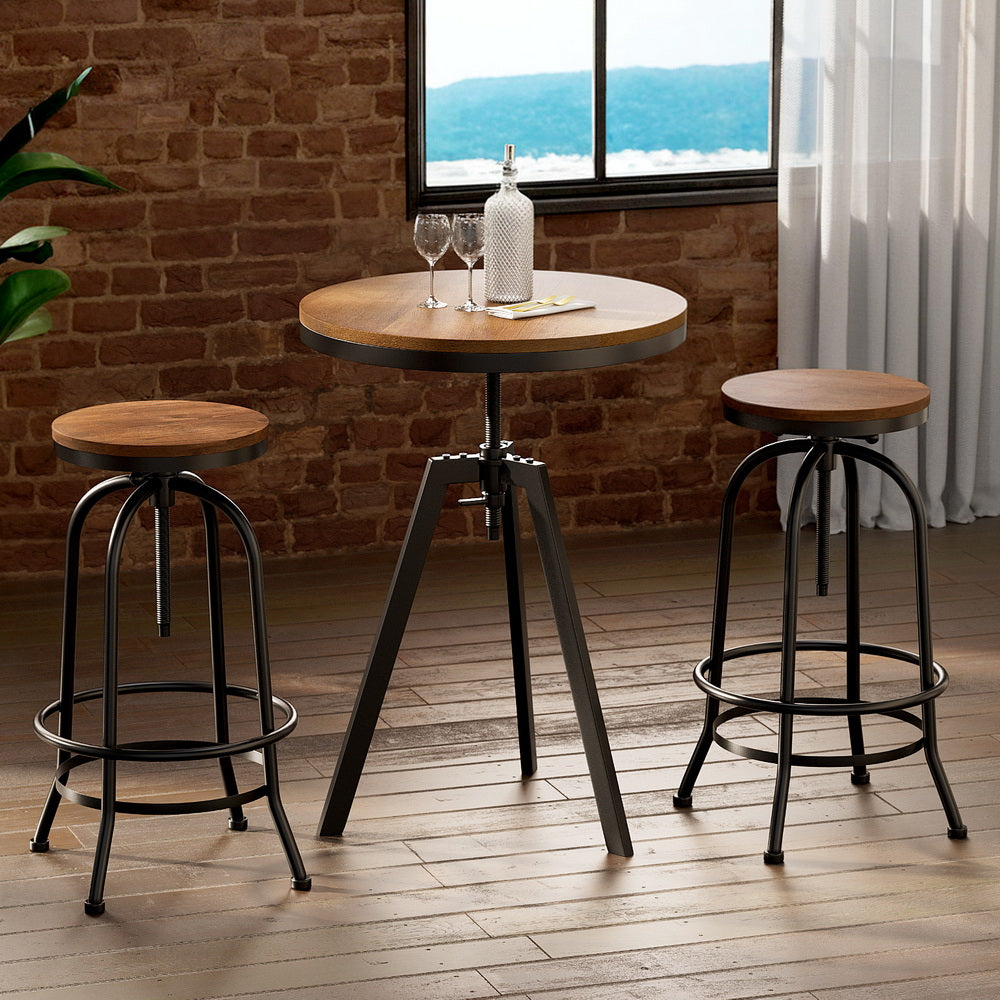 Artiss Bar Table Stools Set Dining Desk Industrial Kitchen Chairs Cafe Pub 7