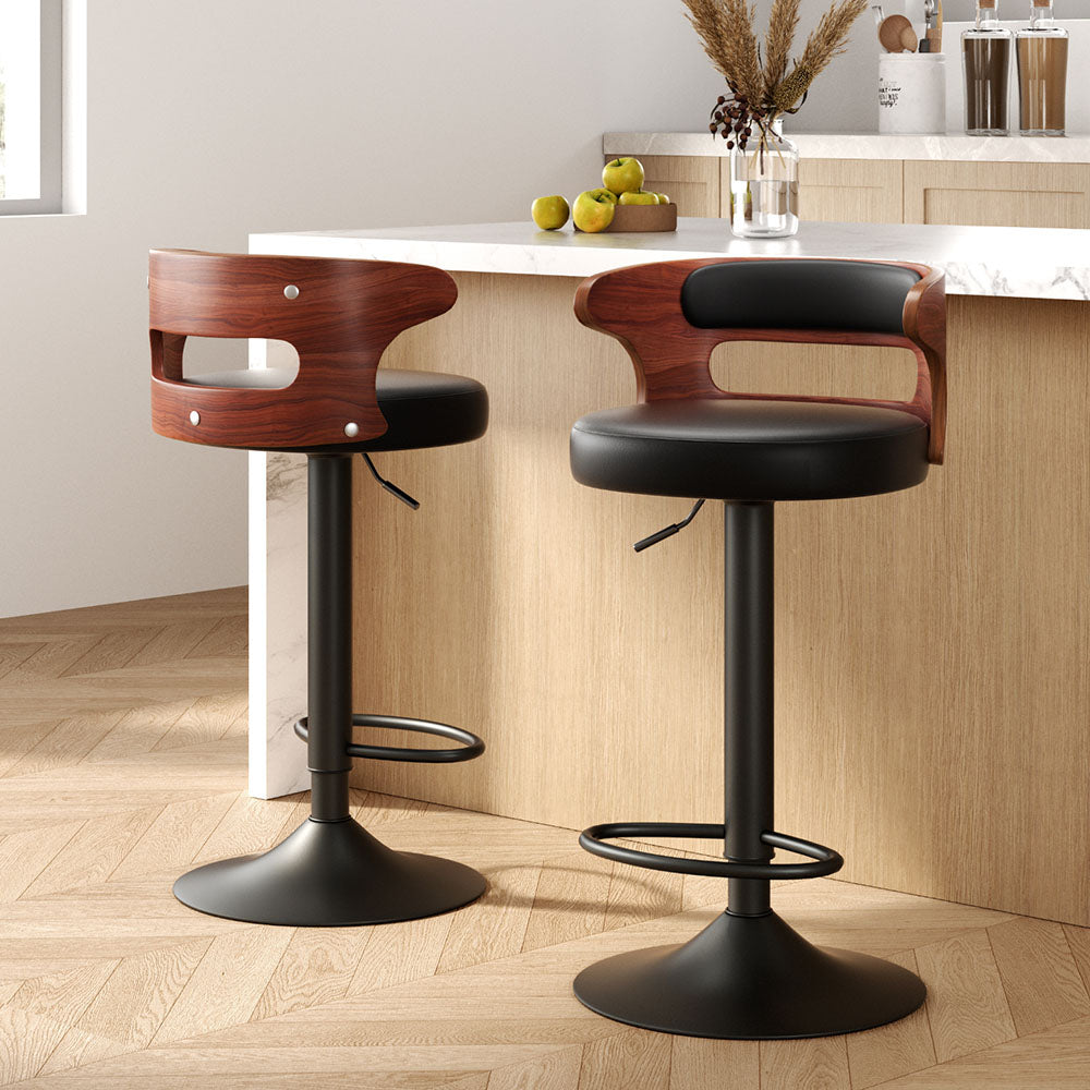Artiss 2x Bar Stools Gas Lift Faux Leather