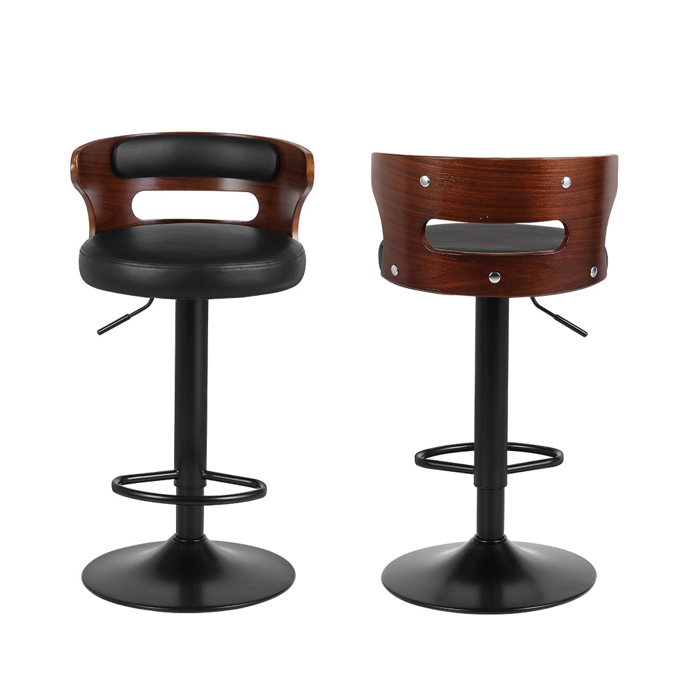 Artiss 2x Bar Stools Gas Lift Faux Leather 3