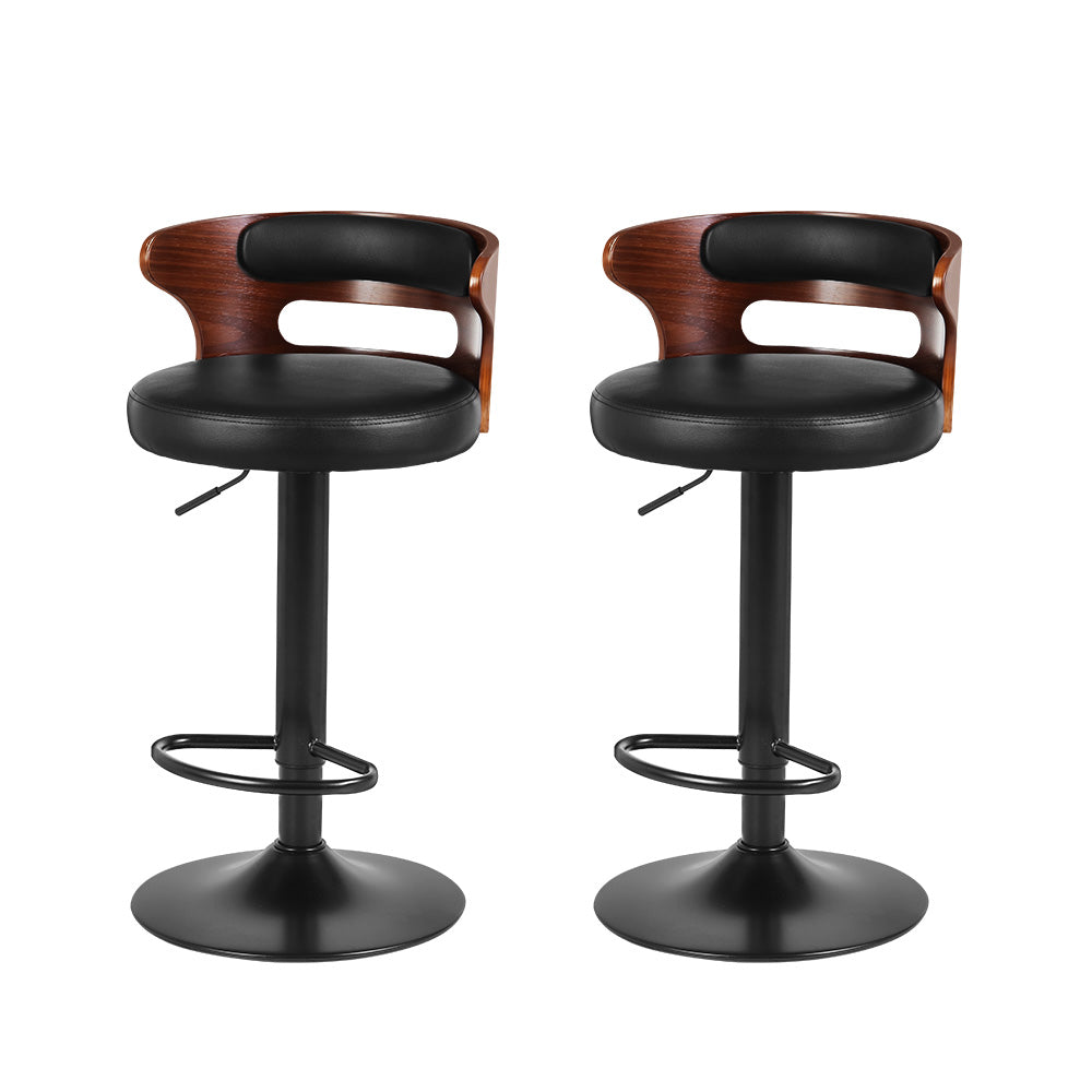 Artiss 2x Bar Stools Gas Lift Faux Leather 7