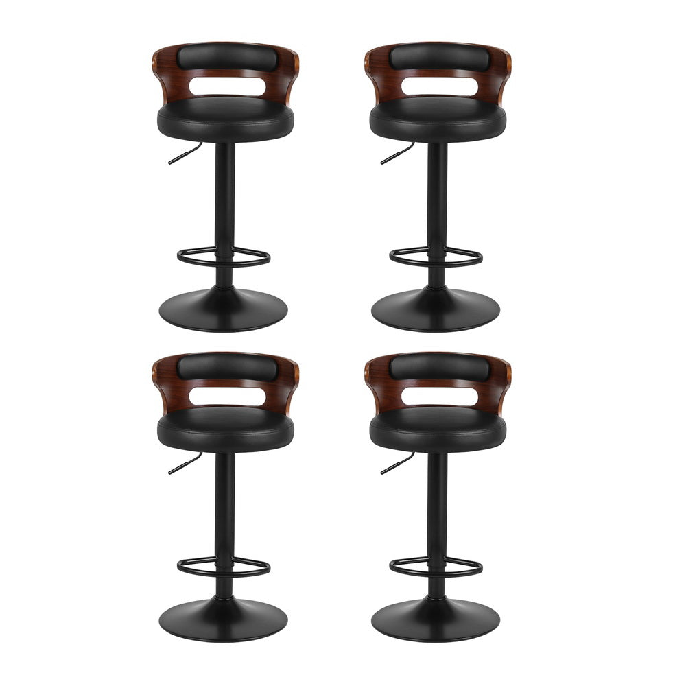 Artiss 4x Bar Stools Gas Lift Faux Leather 3