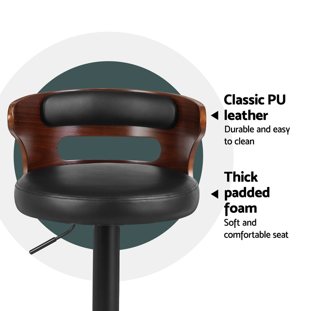 Artiss 4x Bar Stools Gas Lift Faux Leather 4