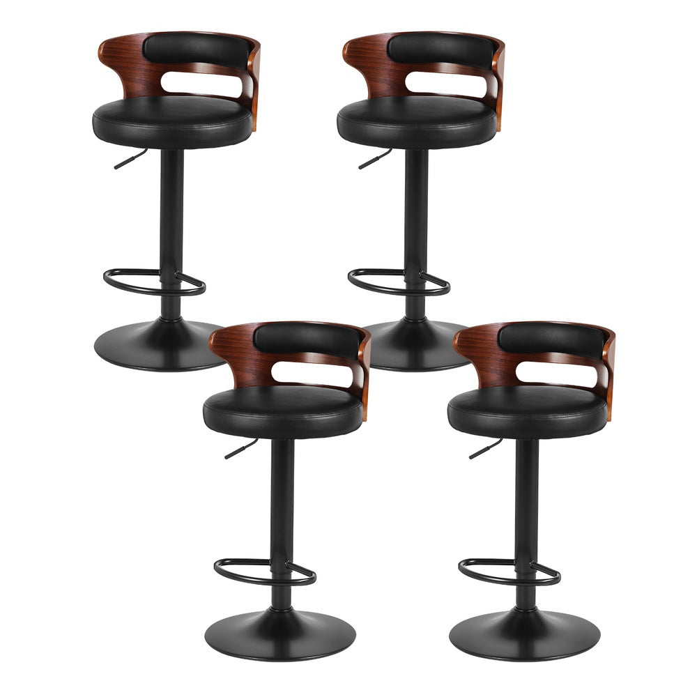 Artiss 4x Bar Stools Gas Lift Faux Leather 7