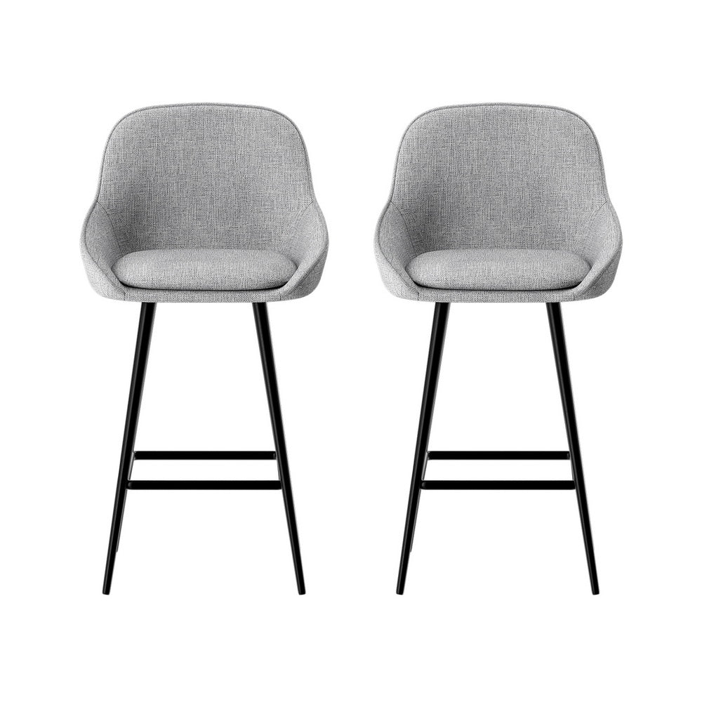 Artiss 2x Bar Stools Upholstered Stool Counter Seat Kitchen Dining Chairs 3
