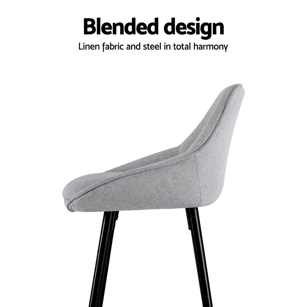 Artiss 2x Bar Stools Upholstered Stool Counter Seat Kitchen Dining Chairs 6