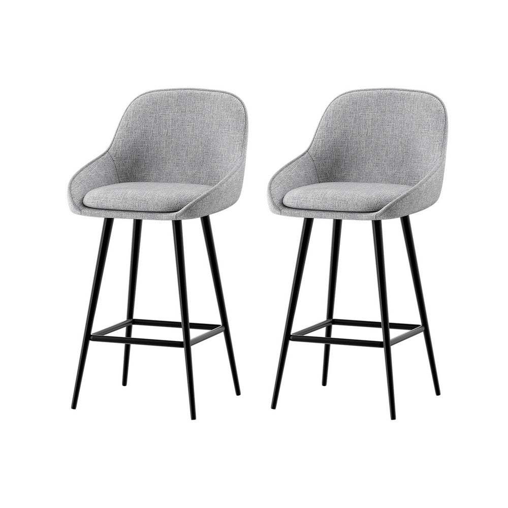 Artiss 2x Bar Stools Upholstered Stool Counter Seat Kitchen Dining Chairs 7