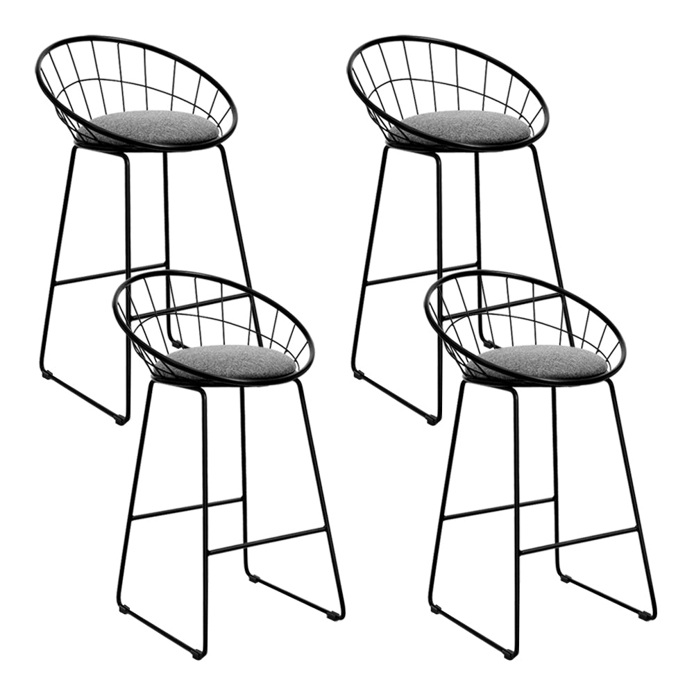 Artiss 4x Bar Stools Padded Seat Metal 7