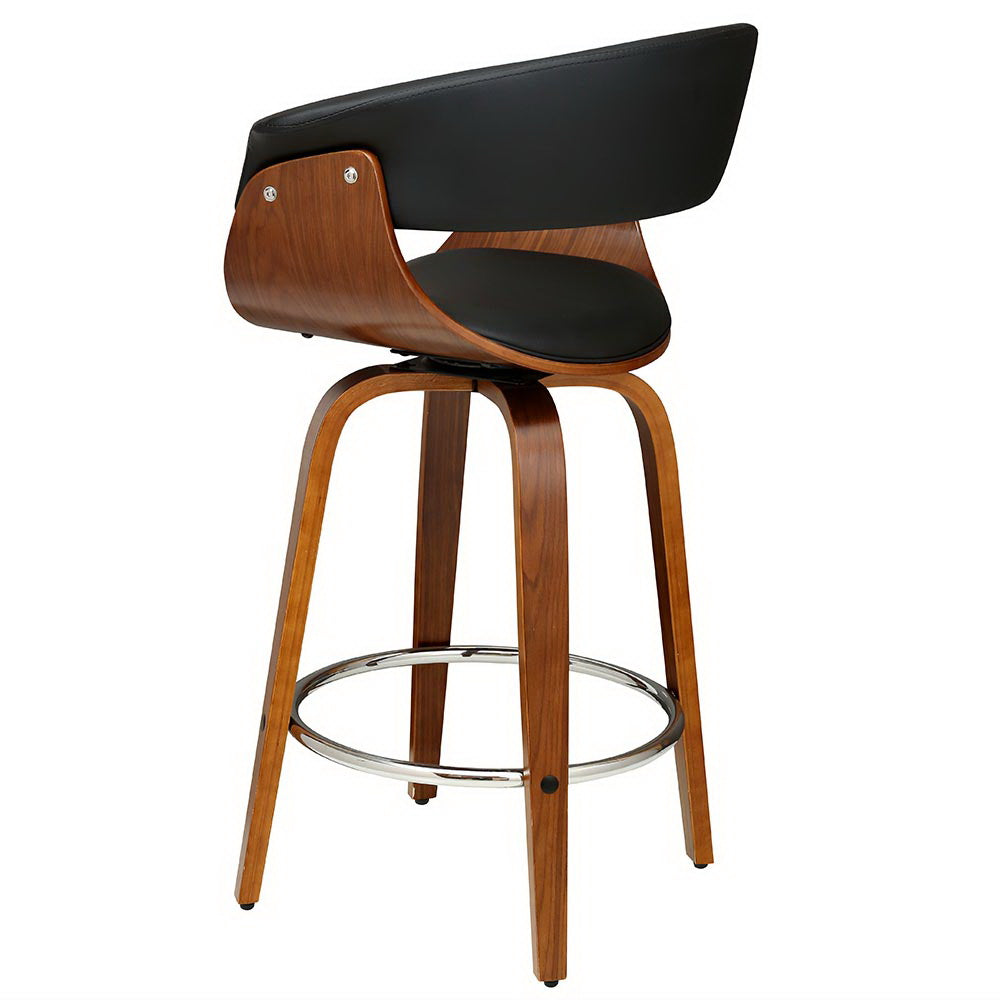 Artiss Bar Stools Swivel PU Seat Wooden 3