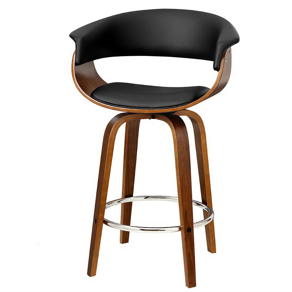 Artiss Bar Stools Swivel PU Seat Wooden 8