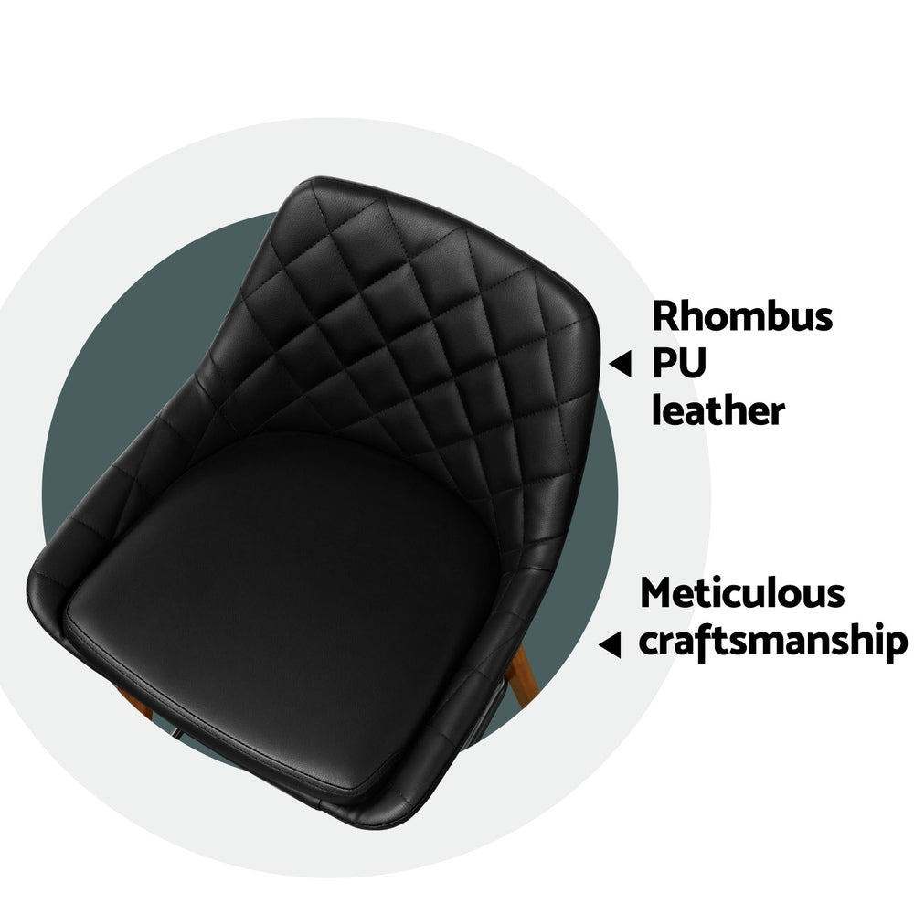 Artiss 4x Bar Stools PU Seat Wooden 6