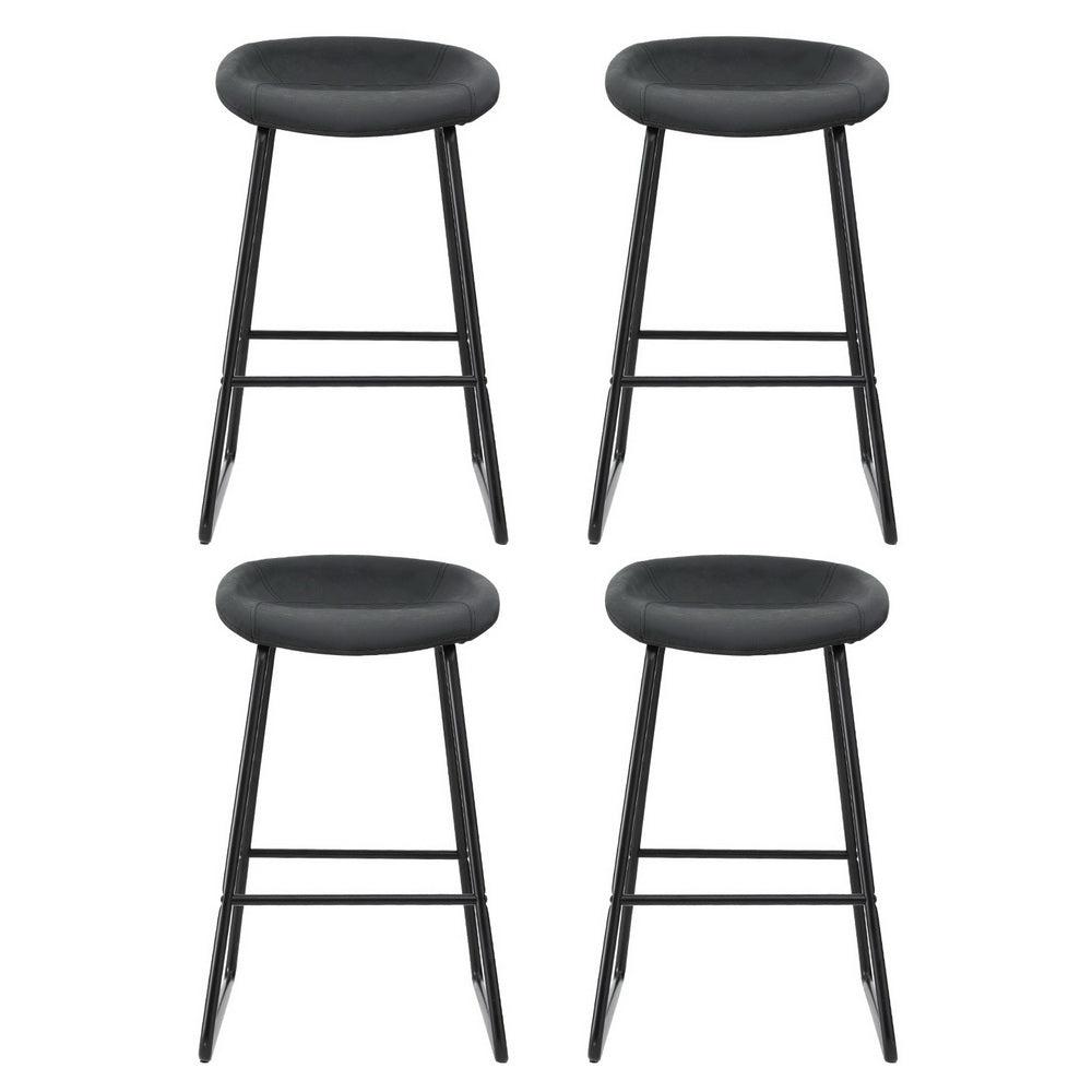 Artiss 4x Bar Stools Kitchen Dining Chairs Counter Stool PU Leather Metal 3