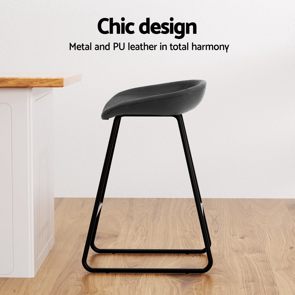 Artiss 4x Bar Stools Kitchen Dining Chairs Counter Stool PU Leather Metal 4