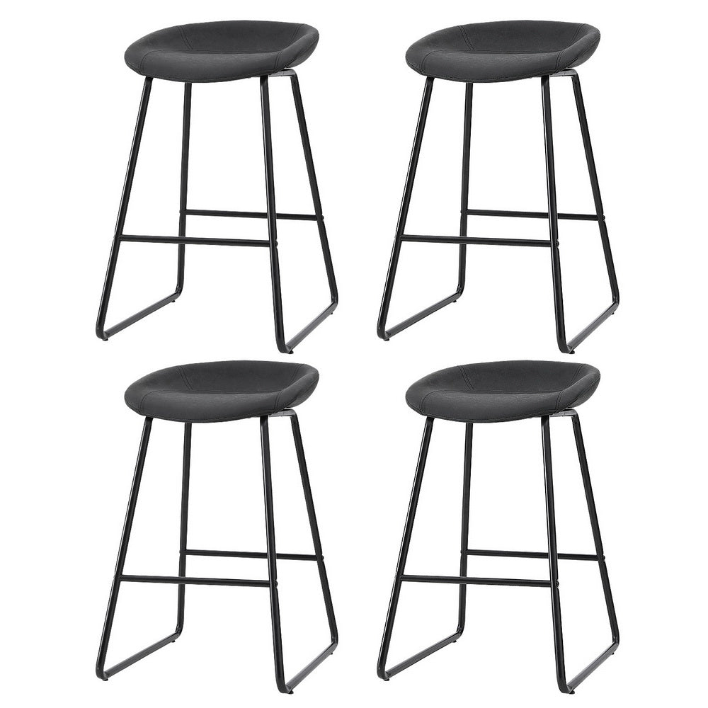 Artiss 4x Bar Stools Kitchen Dining Chairs Counter Stool PU Leather Metal 7