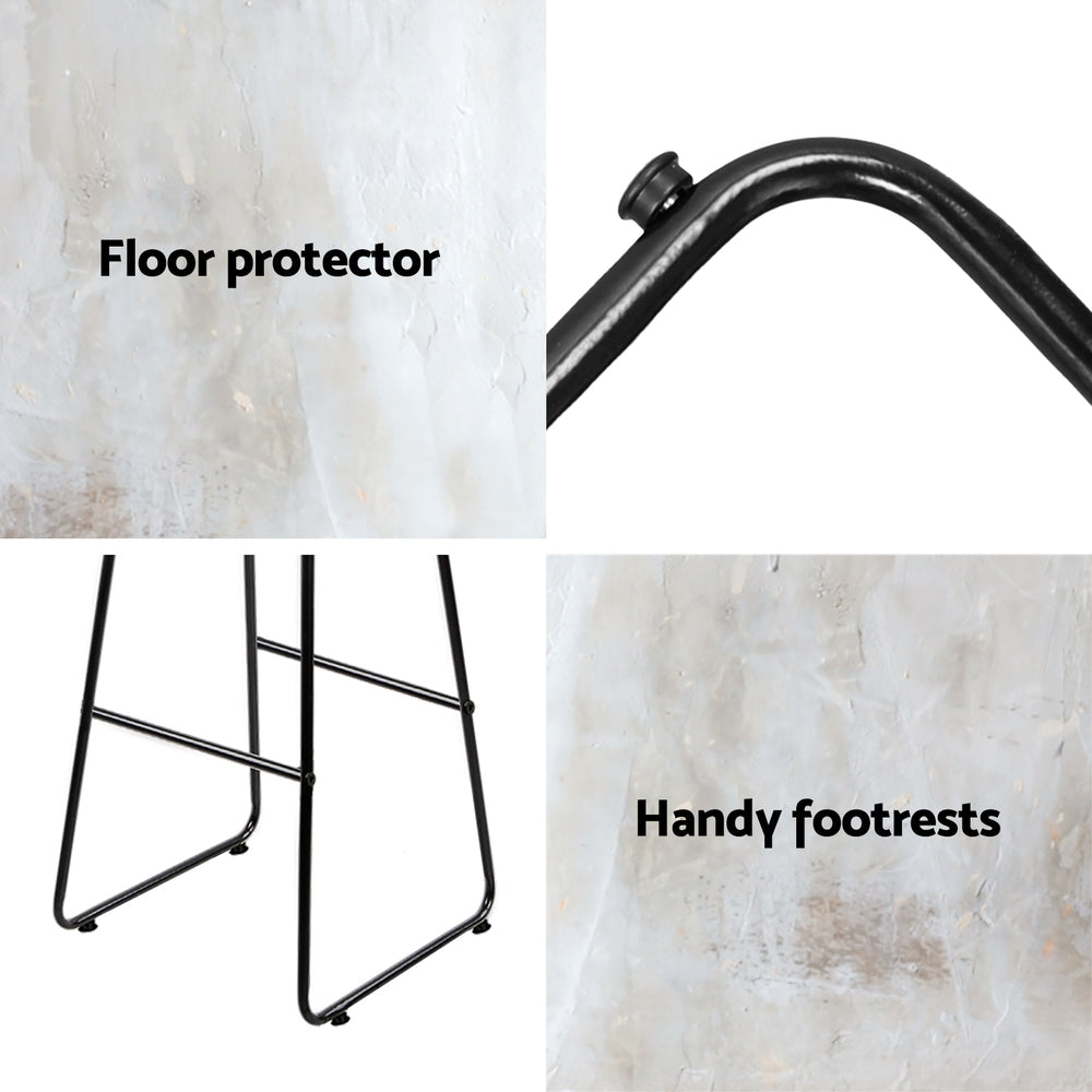 Artiss 4x Bar Stools Leather Padded Metal 7