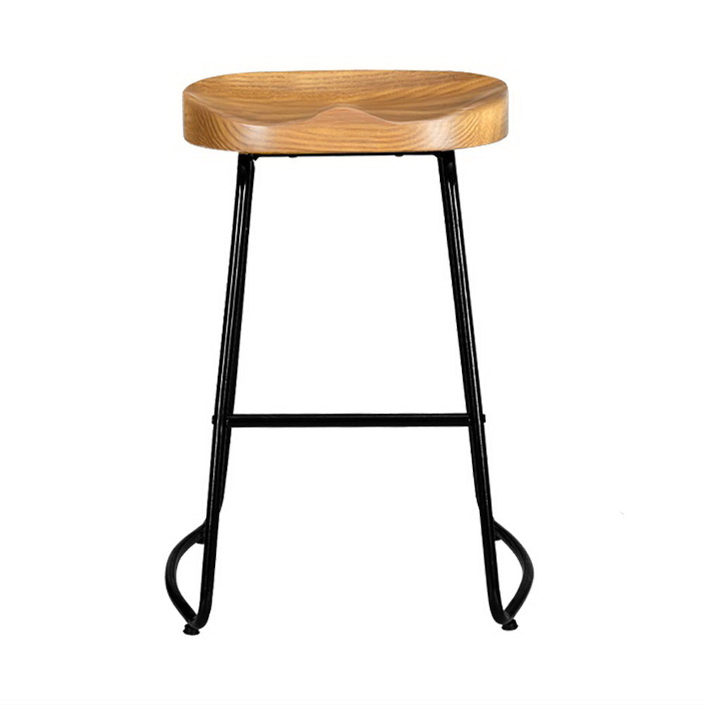 Artiss 4x Bar Stools Tractor Seat 65cm Wooden 3